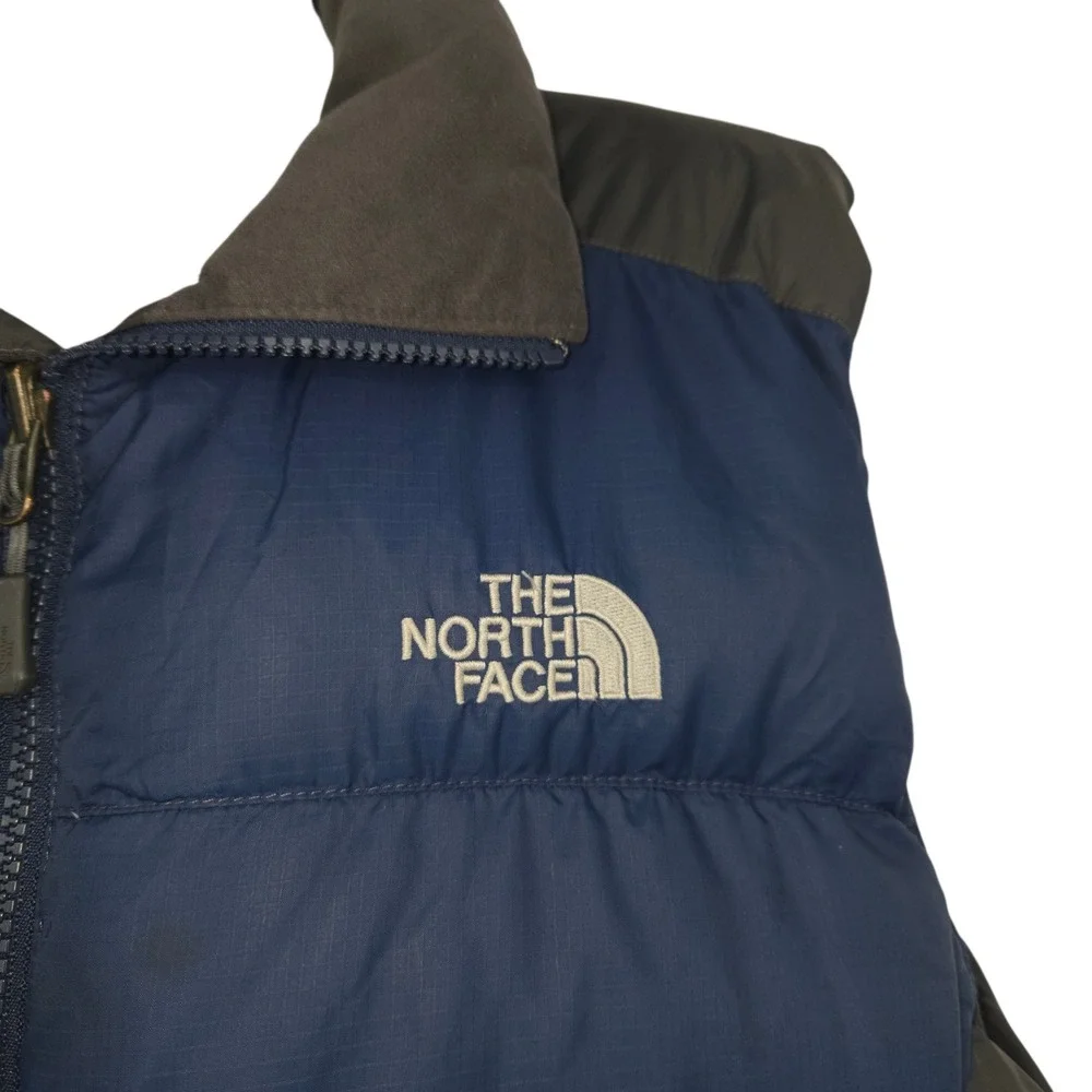 The North Face Down Vest Men Medium Blue Gray Puffer 550 Winter Gorpcore Outdoor